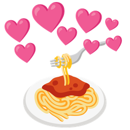 heart with arrow and spaghetti