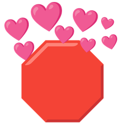 heart with arrow and stop sign