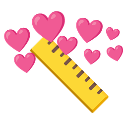 heart with arrow and straight ruler