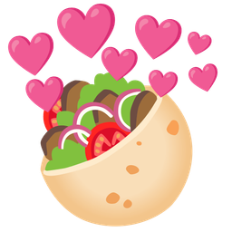 heart with arrow and stuffed flatbread