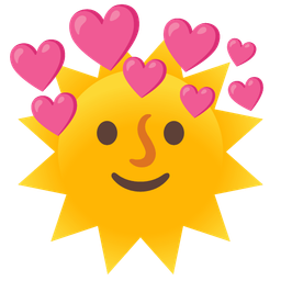 heart with arrow and sun with face
