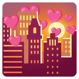 heart with arrow and sunset