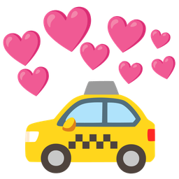 heart with arrow and taxi