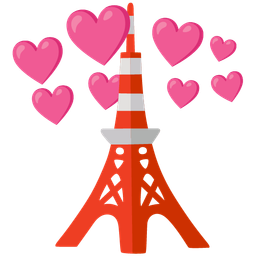 heart with arrow and Tokyo tower