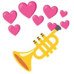 heart with arrow and trumpet