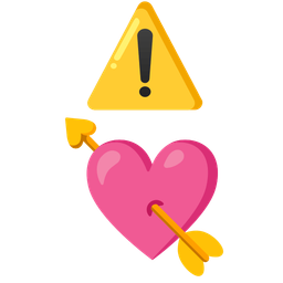 heart with arrow and warning