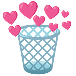 heart with arrow and wastebasket
