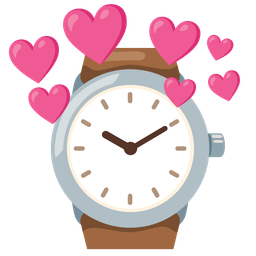 heart with arrow and watch
