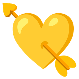 heart with arrow and yellow heart