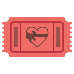 heart with ribbon and admission tickets