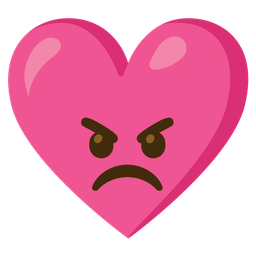 heart with ribbon and angry face