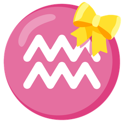 heart with ribbon and Aquarius