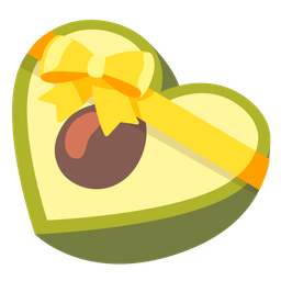 heart with ribbon and avocado