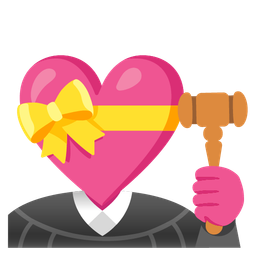 heart with ribbon and balance scale