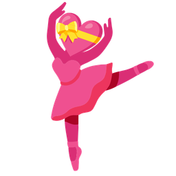 heart with ribbon and ballet shoes