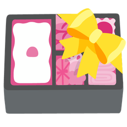 heart with ribbon and bento box