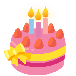 heart with ribbon and birthday cake