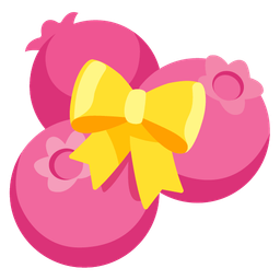 heart with ribbon and blueberries