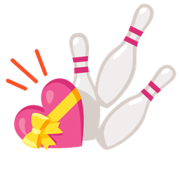 heart with ribbon and bowling