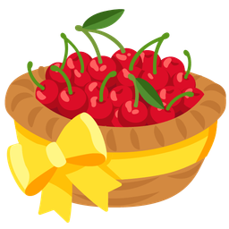 heart with ribbon and cherries