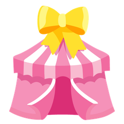 heart with ribbon and circus tent