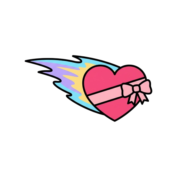 Heart with ribbon and Comet