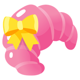 heart with ribbon and croissant