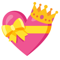 heart with ribbon and crown