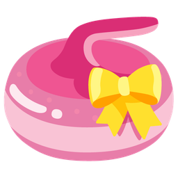 heart with ribbon and curling stone