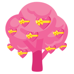 heart with ribbon and deciduous tree