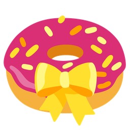 heart with ribbon and doughnut