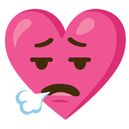 heart with ribbon and face exhaling