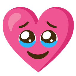 heart with ribbon and face holding back tears