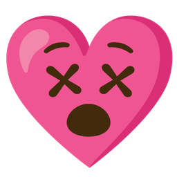 heart with ribbon and face with crossed-out eyes
