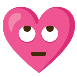 Heart with ribbon and Face with rolling eyes