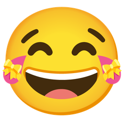 Heart with ribbon and Face with tears of joy