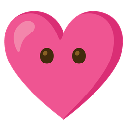 heart with ribbon and face without mouth