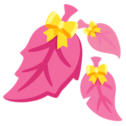 heart with ribbon and fallen leaf