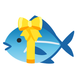 heart with ribbon and fish