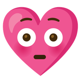heart with ribbon and flushed face