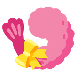 heart with ribbon and fried shrimp