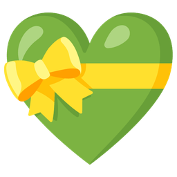 heart with ribbon and green heart