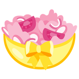 heart with ribbon and green salad