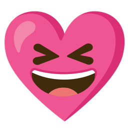 Heart with ribbon and Grinning squinting face