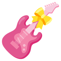 heart with ribbon and guitar