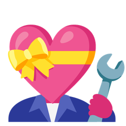 heart with ribbon and hammer and wrench