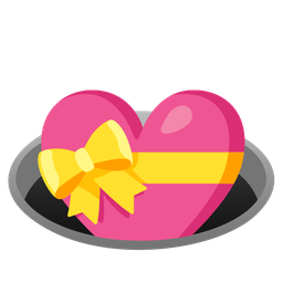 heart with ribbon and hole