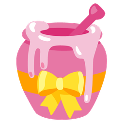 heart with ribbon and honey pot
