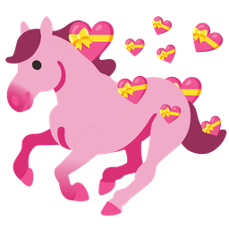 heart with ribbon and horse
