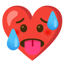 heart with ribbon and hot face